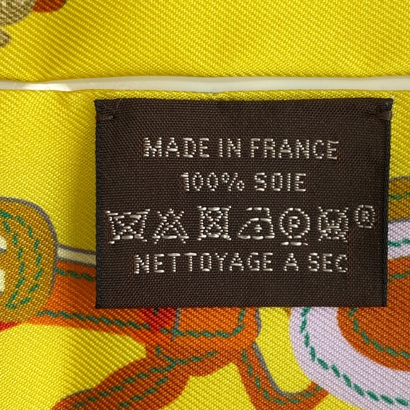 HERMES SILK YELLOW BEIGE BROWN BLUE Bandeau TWILLY WRAP SET OF 2 - Picture 11 of 16